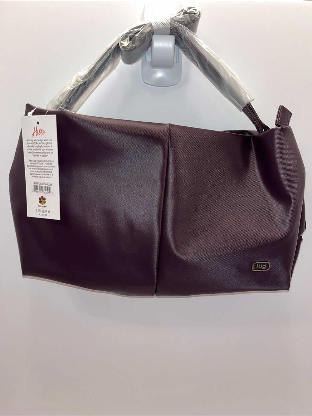 LUG - Half Plunge Satin Luxe VL Crossbody Bag in Plum